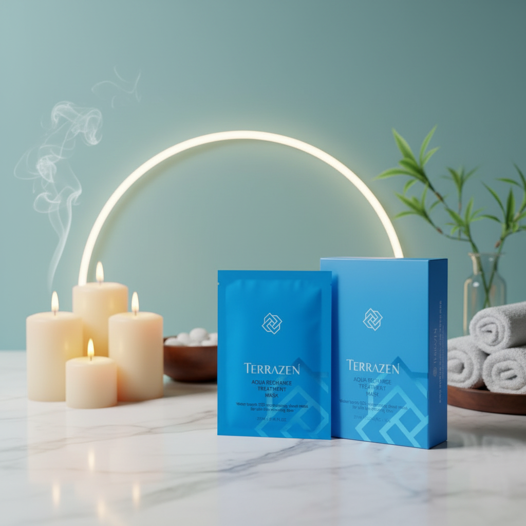 TERRAZEN Aqua Recharge Treatment Maska Pro Velmi Intenzivní Hydrataci S 5 Druhy Kys. HA 1 ks