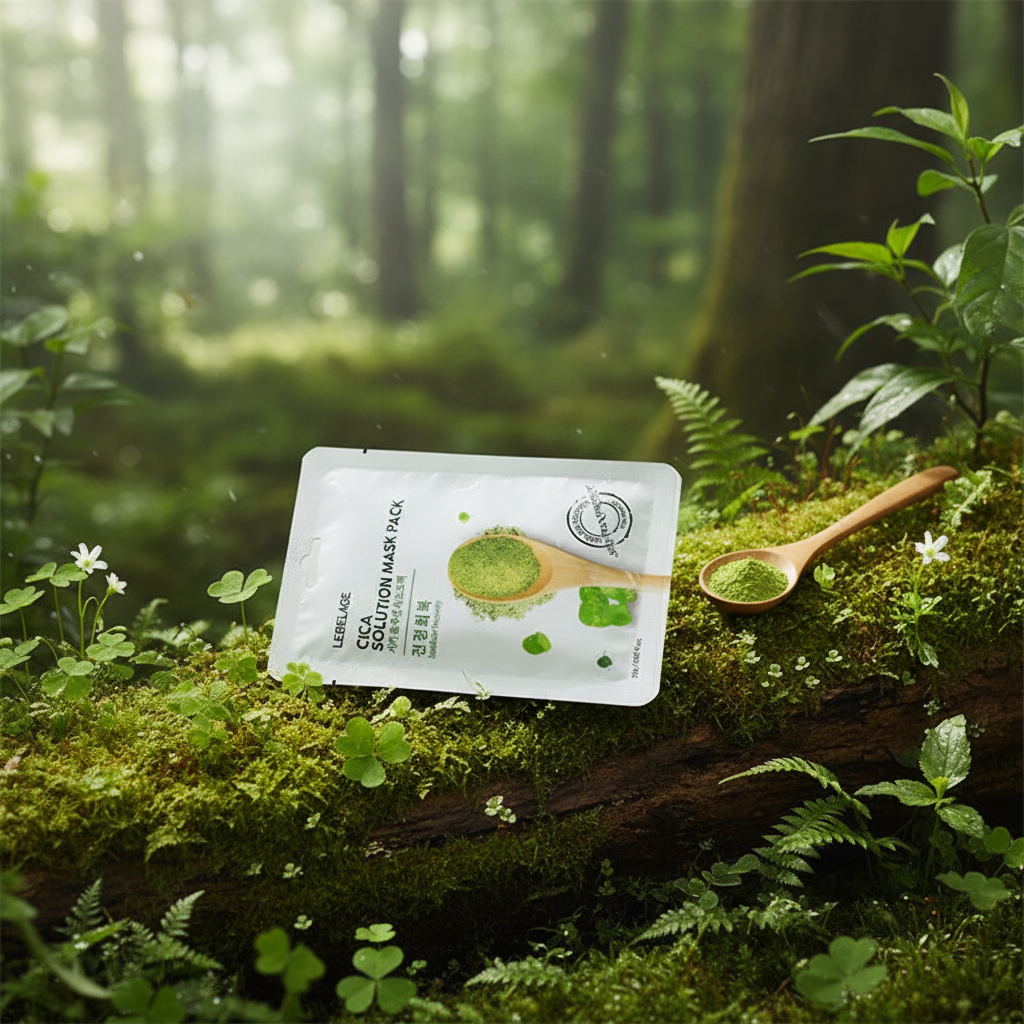 LEBELAGE - Cica Solution Mask Pack - Zklidňující a obnovující plátýnková maska s centellou - 25 g