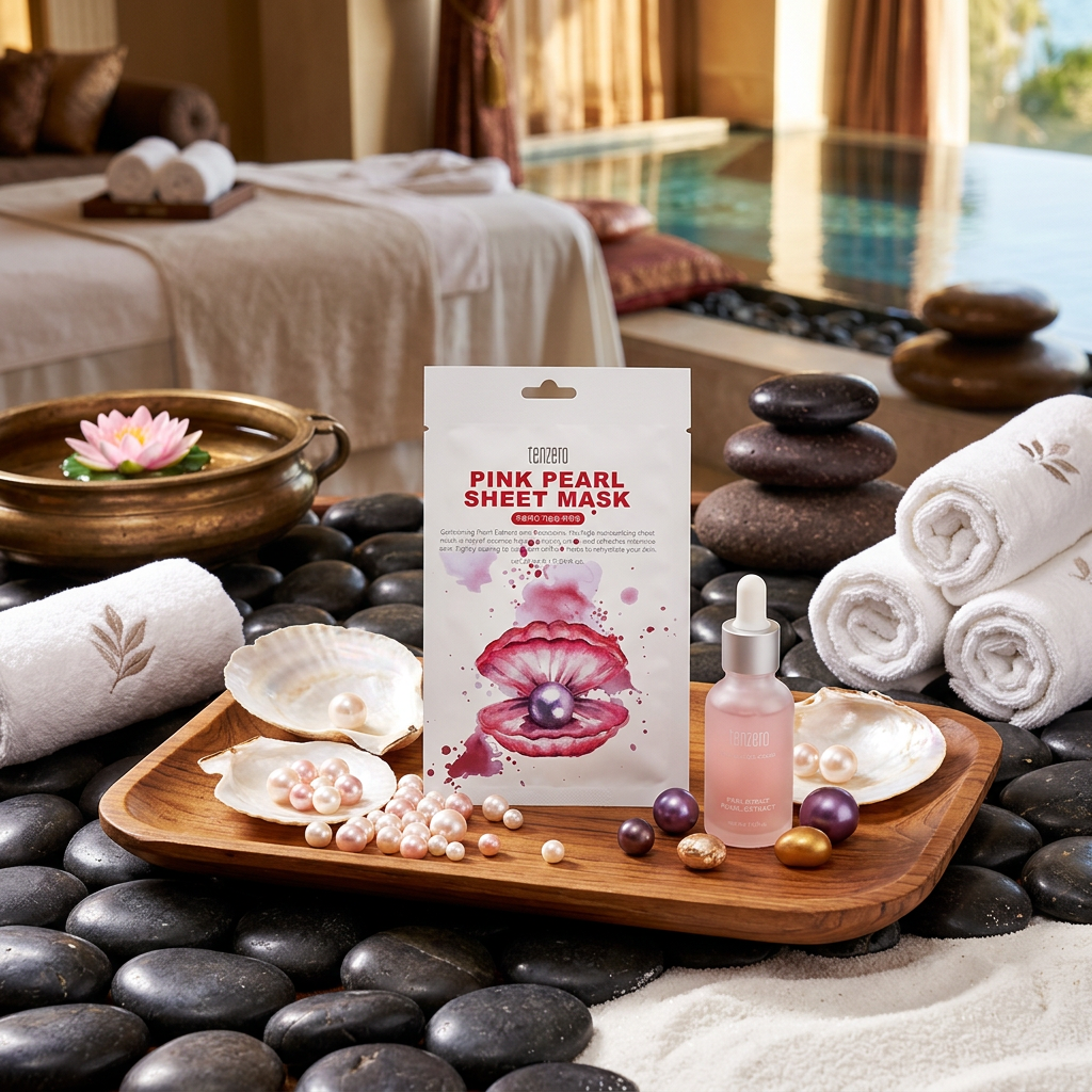 TENZERO - Pink Pearl Sheet Mask - Plátýnková maska s růžovými perlami - 25 ml