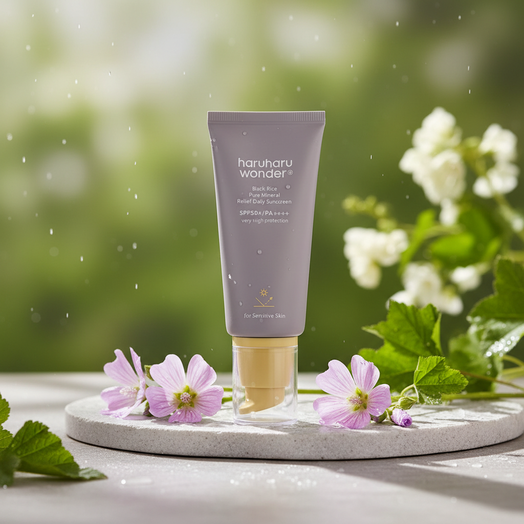 HaruHaru Wonder - Black Rice Pure Mineral Relief Daily Sunscreen - Denní minerální zklidňující opalovací krém s černou rýží - 50 ml