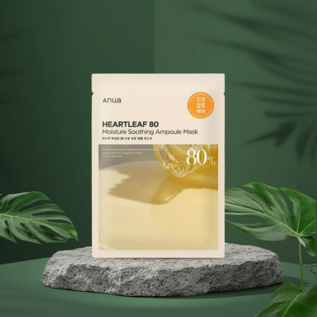 ANUA - Heartleaf 80 Moisture Soothing Ampoule Mask - Zklidňující plátýnková maska s 80% extraktem z toulně - 27 ml