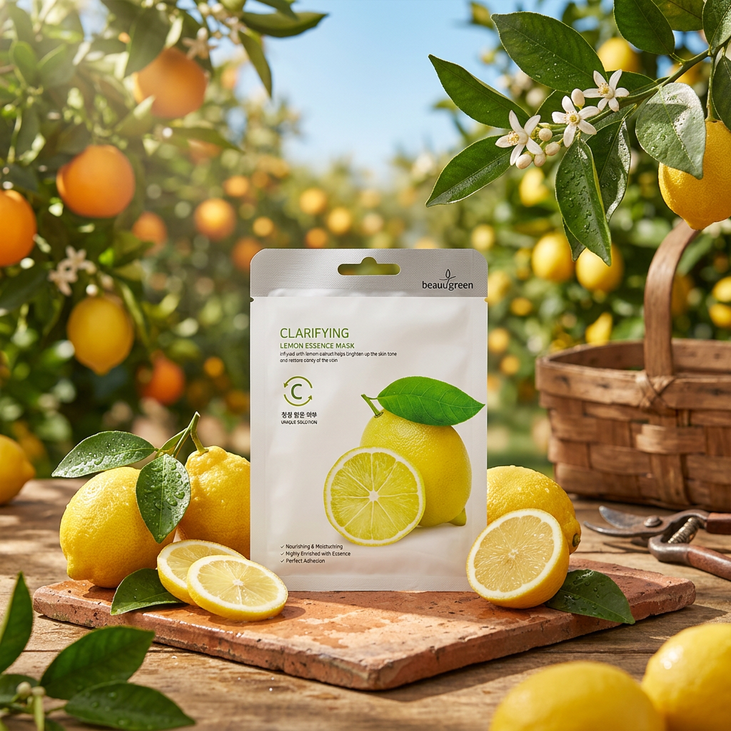 Beauugreen - Premium Lemon Essence Mask - Plátýnková maska s citrusovým extraktem - 23 ml