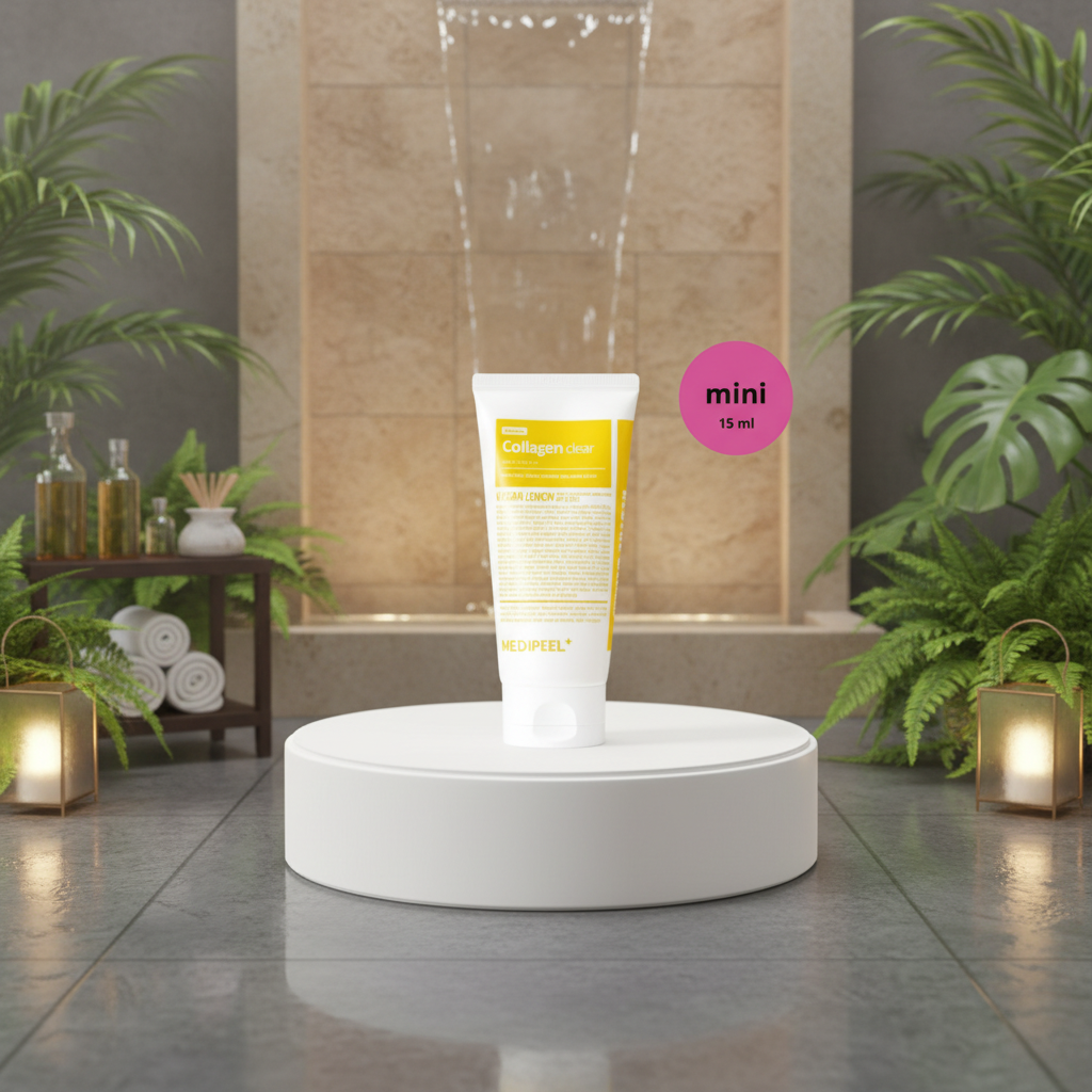 MEDI-PEEL - Vegan Vitamin Collagen Clear - Gelový pěnivý cleanser s kolagenem, vitaminy a AHA - 15 ml