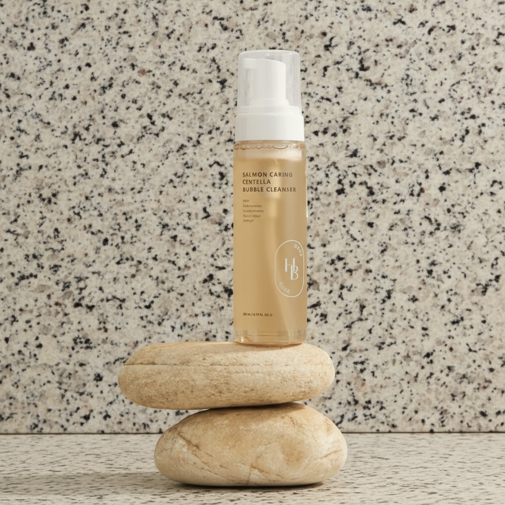 HEVEBLUE - Salmon Caring Centella Bubble Cleanser - Jemná čisticí pěna s PDRN a pupečníkem asijským - 200 ml