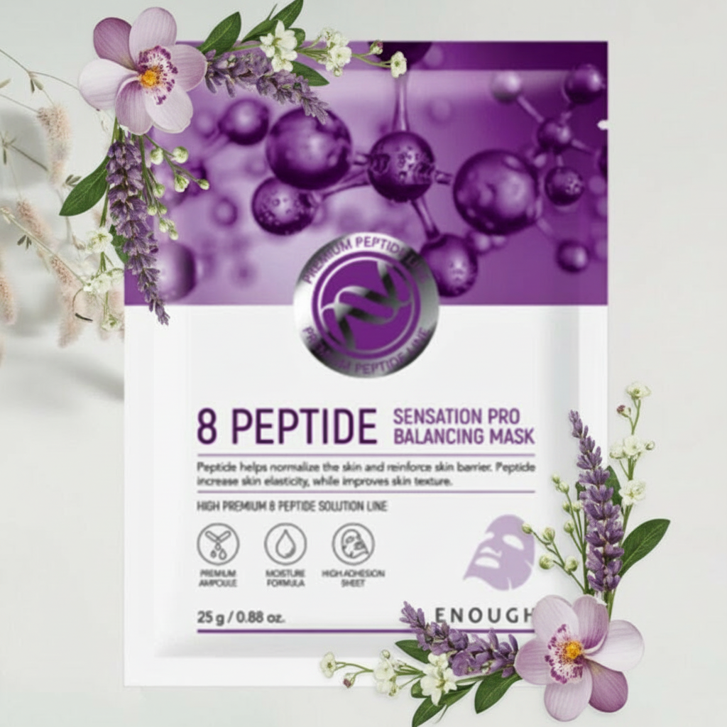 ENOUGH - 8 Peptide Sensation Pro Balancing Mask - Peptidová, plátýnková maska - 25 g