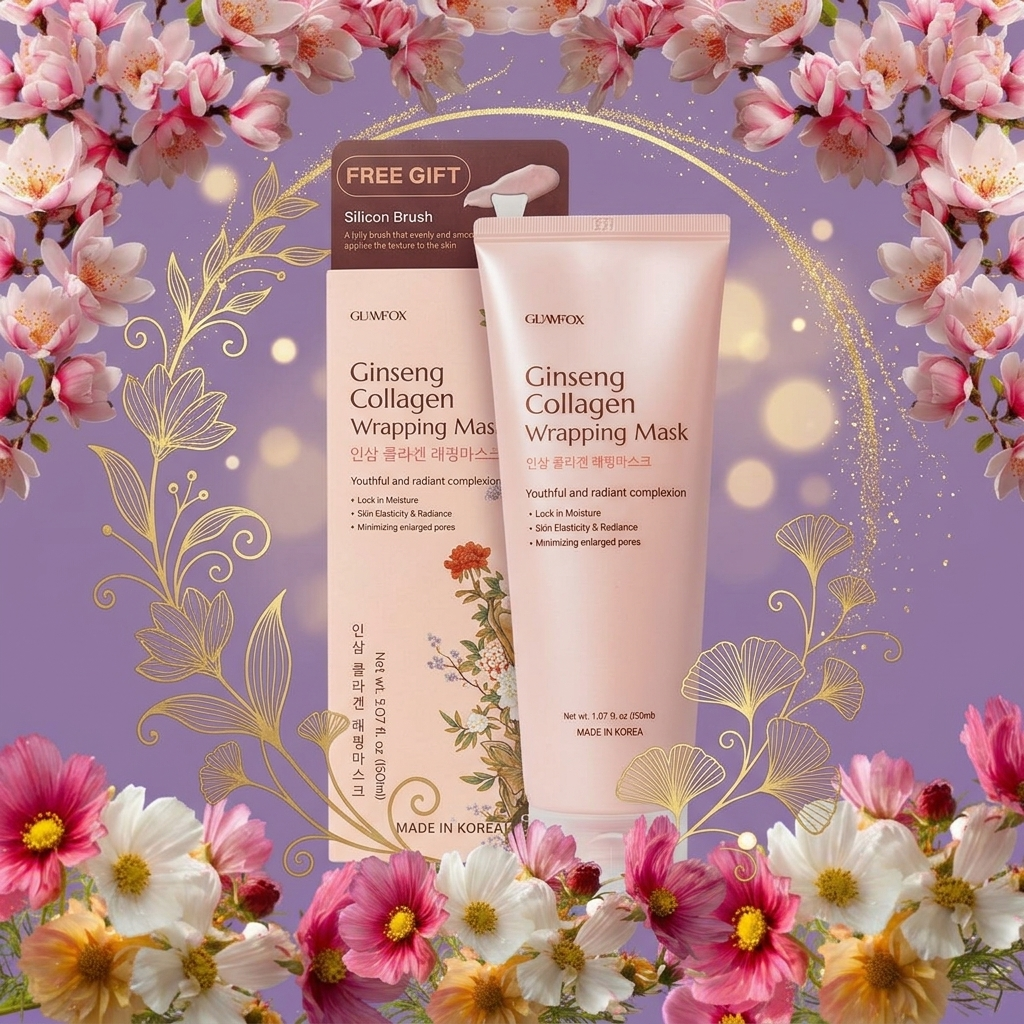 GLAMFOX - Ginseng Collagen Wrapping Mask - Vyživující kolagenová maska s ženšenem - 150 ml