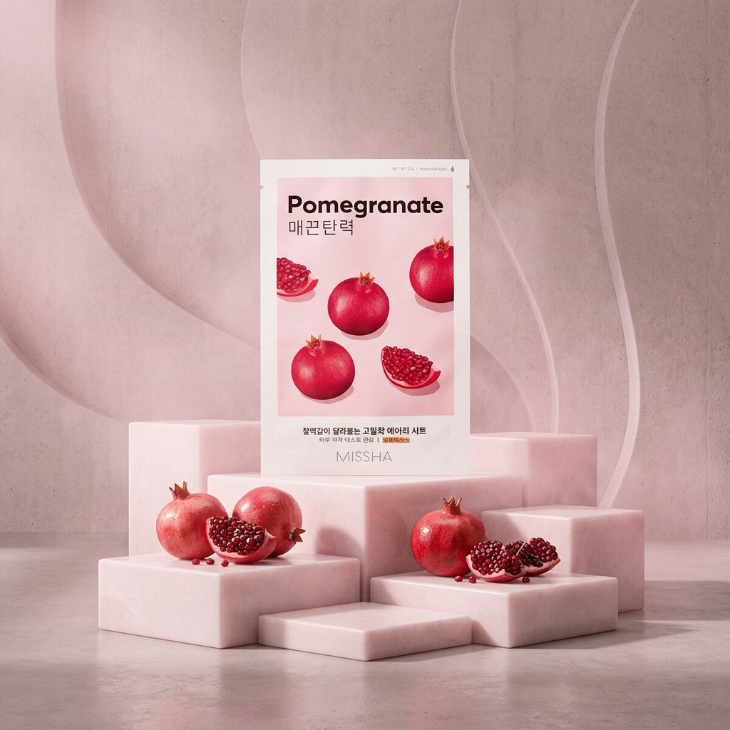 MISSHA - Airy Fit Sheet Mask Pomegranate - Zpevňující textilní maska s extraktem z granátového jablka - 19 g