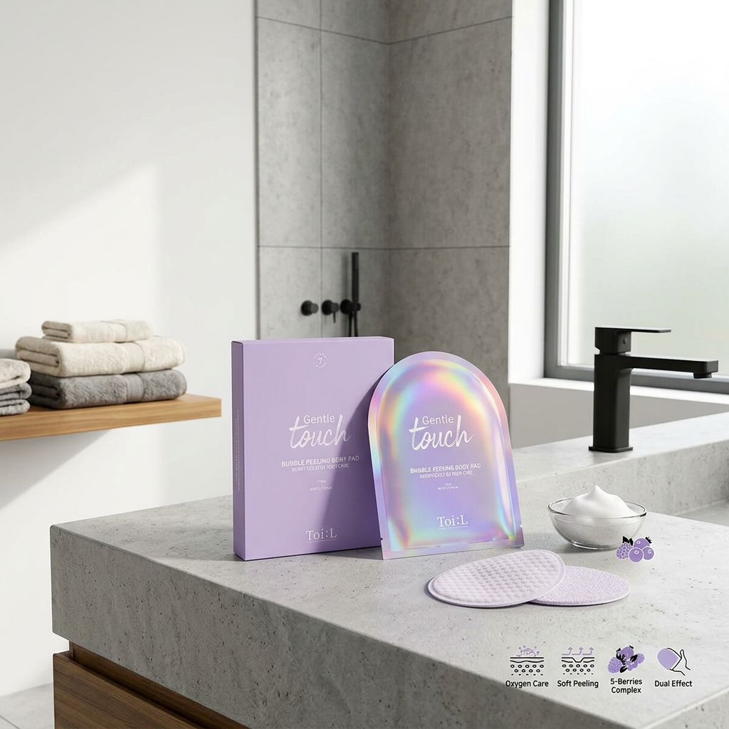 TOI:L - Gentle Touch Bubble Peeling Body Pad - Pěnový peeling pro jemný dotek - 1ks