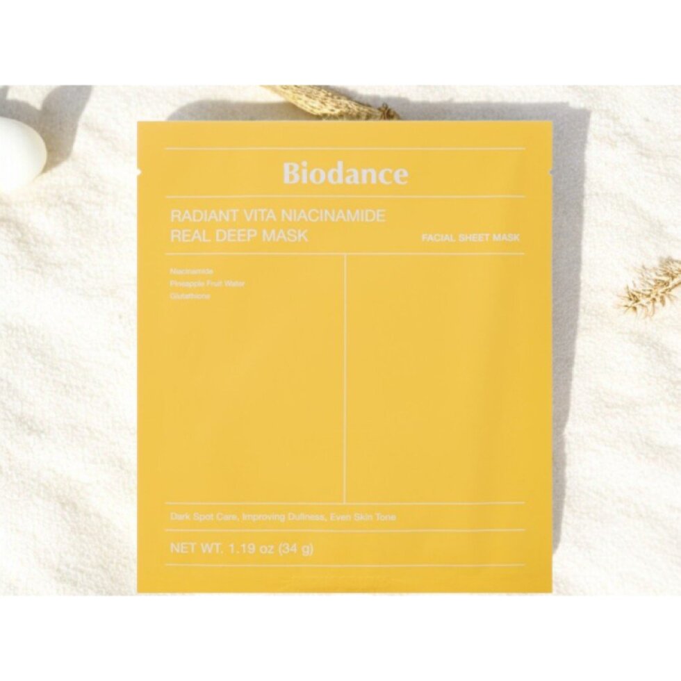 BIODANCE - Radiant Vita Niacinamide Real Deep Mask - Rozjasňující hydrogelová maska - 34 g