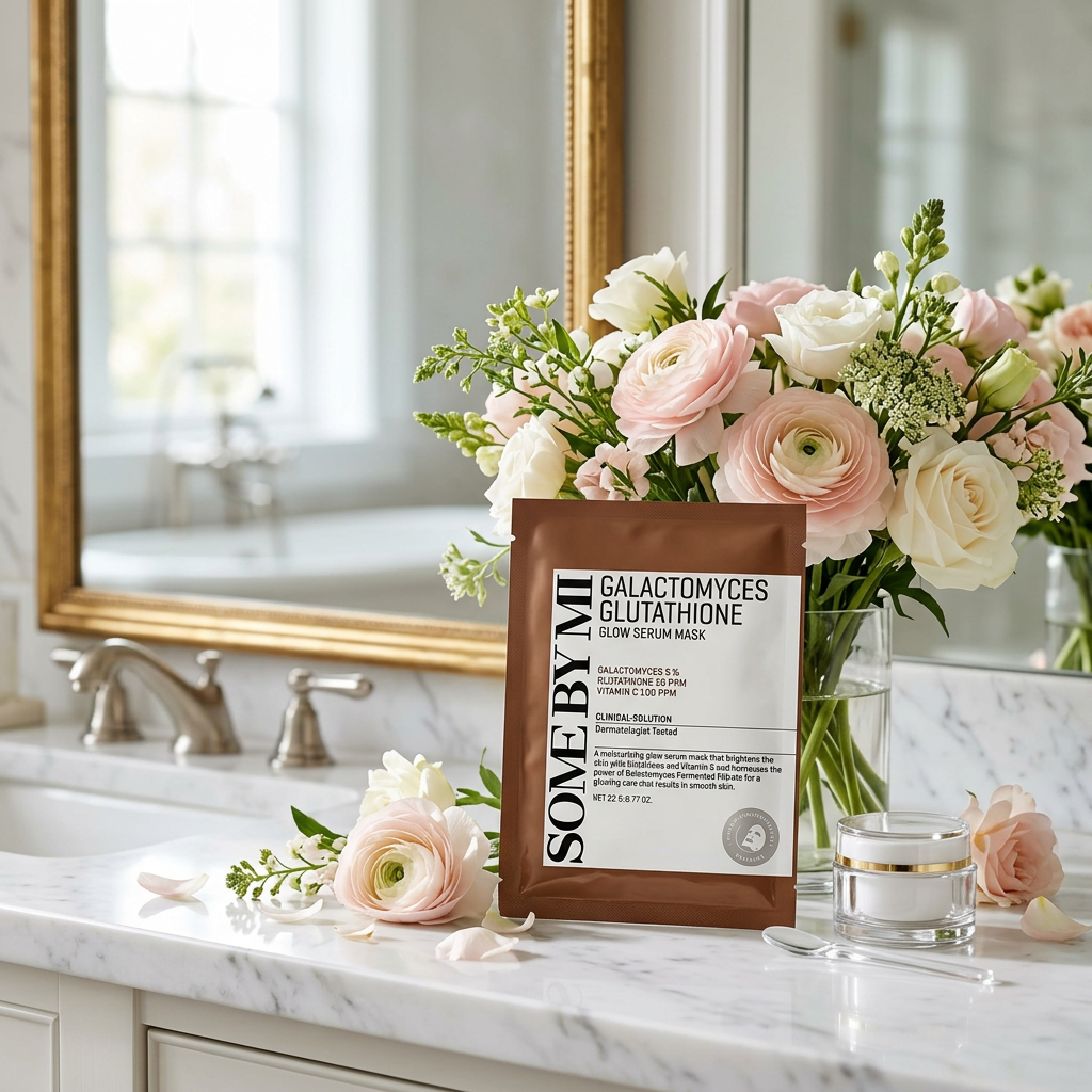 SOME BY MI - Galactomyces Glutathione Glow Serum Sheet Mask - Rozjasňující plátýnková maska s fermenty - 22 g