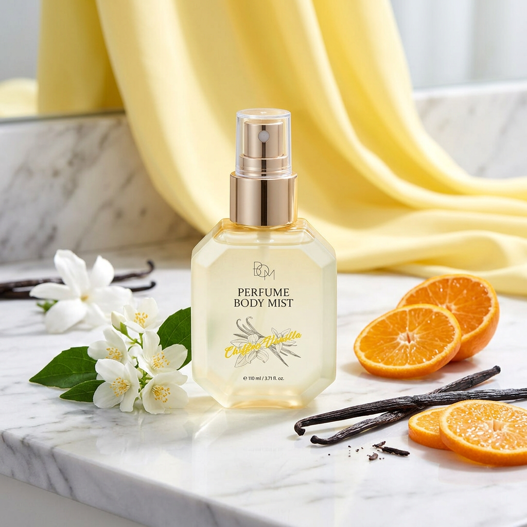 B.O.M. - Chiffon Vanilla Perfume Body Mist - Parfemovaný tělový sprej s vůní vanilky - 110 ml