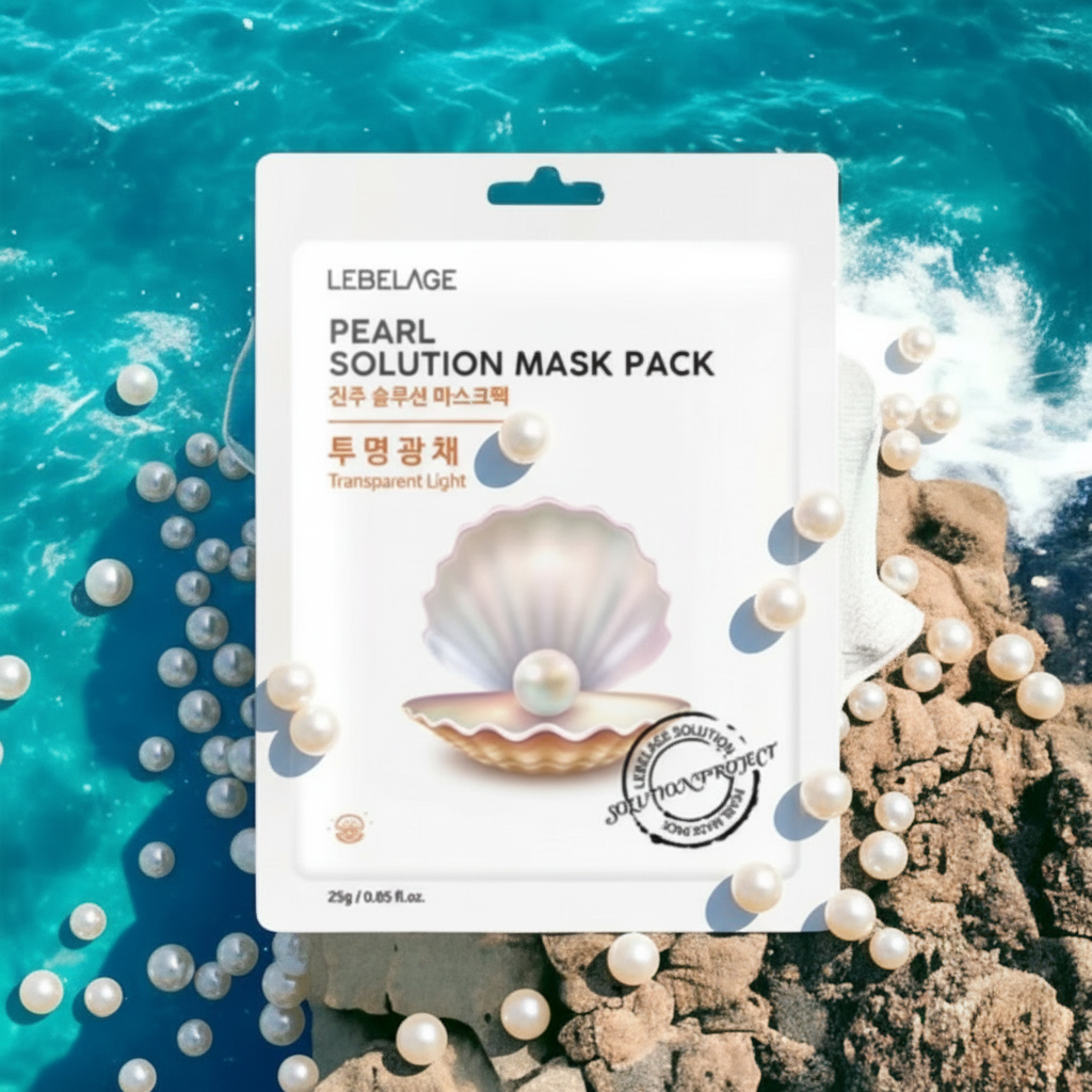 LEBELAGE - Pearl Solution Mask Pack - Rozjasňující plátýnková maska s extraktem z perel - 25 g