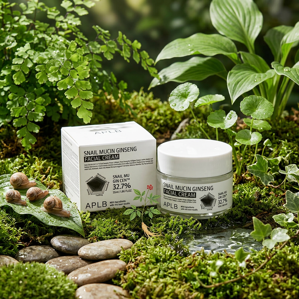 APLB - Snail Mucin Ginseng Facial Cream - Omlazující krém s ženšenem a šnečím mucinem - 55 ml