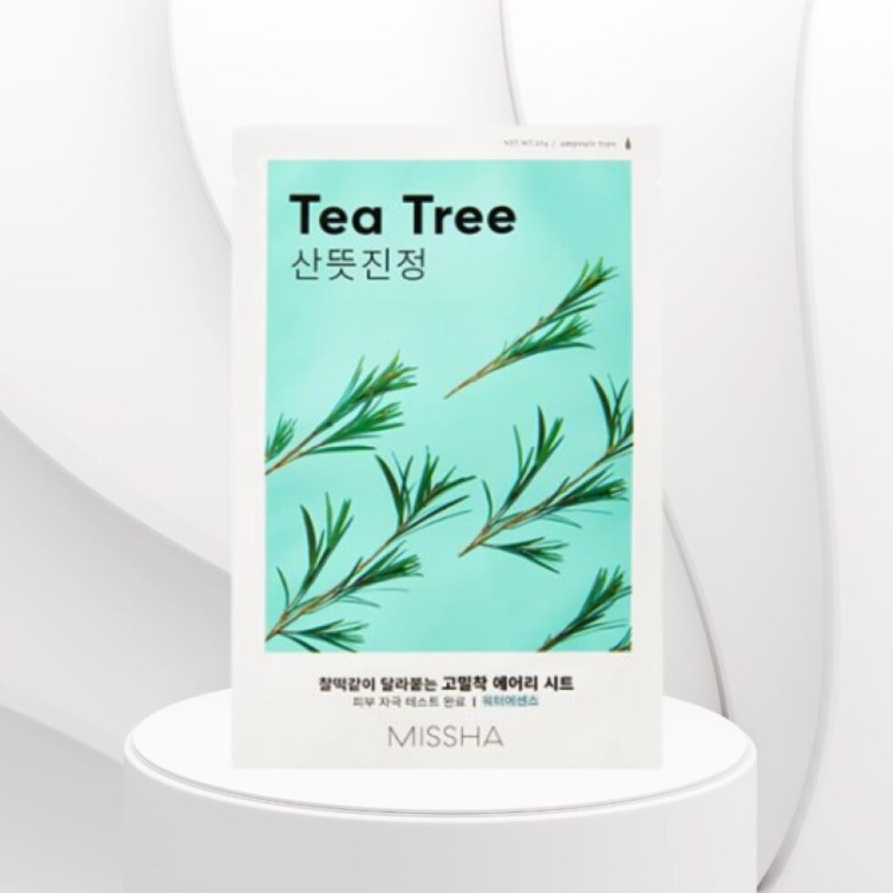 MISSHA - Airy Fit Sheet Mask Tea Tree - Zklidňující textilní maska s tea tree olejem pro redukci mazu - 19 g