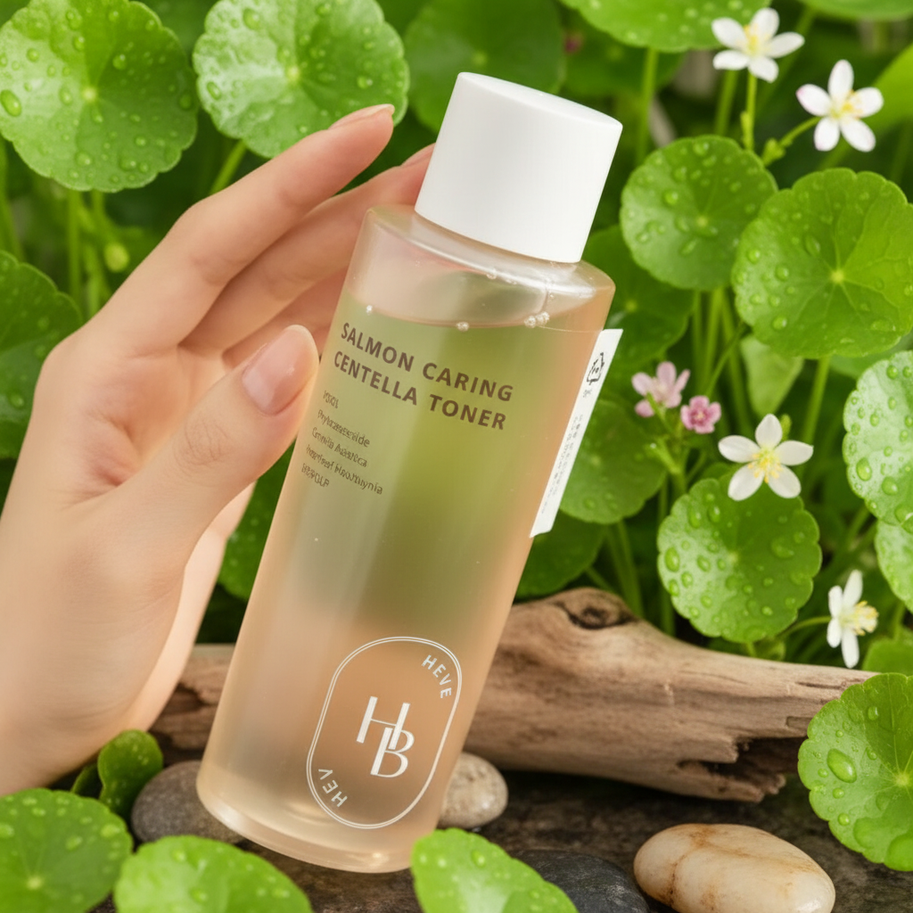 HEVEBLUE - Salmon Caring Centella Toner - Hydratační a zklidňující toner s PDRN a pupečníkem asijským - 200 ml