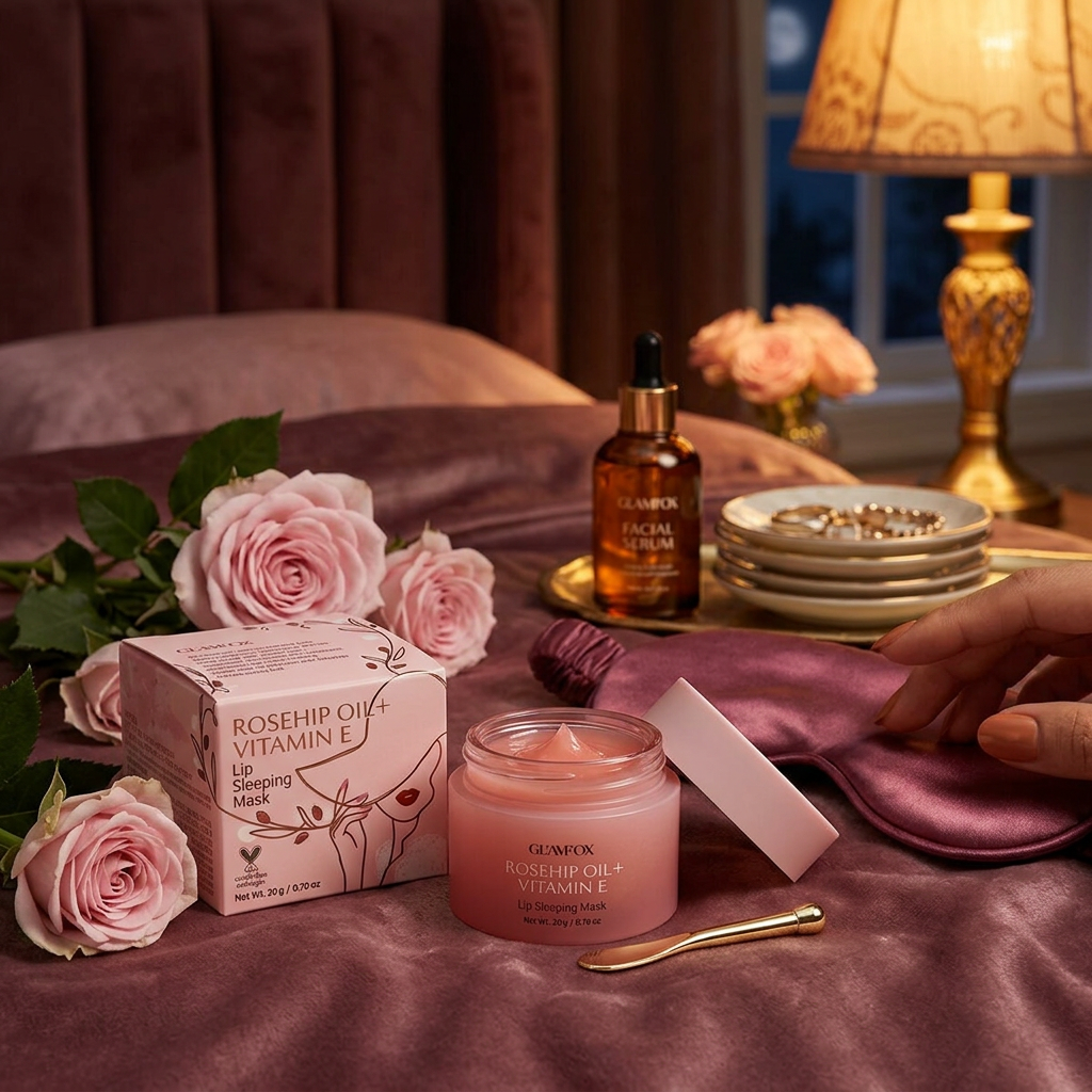 GLAMFOX - Rosehip Oil + Vitamin E Lip Sleeping Mask - Noční maska na rty - 20 g