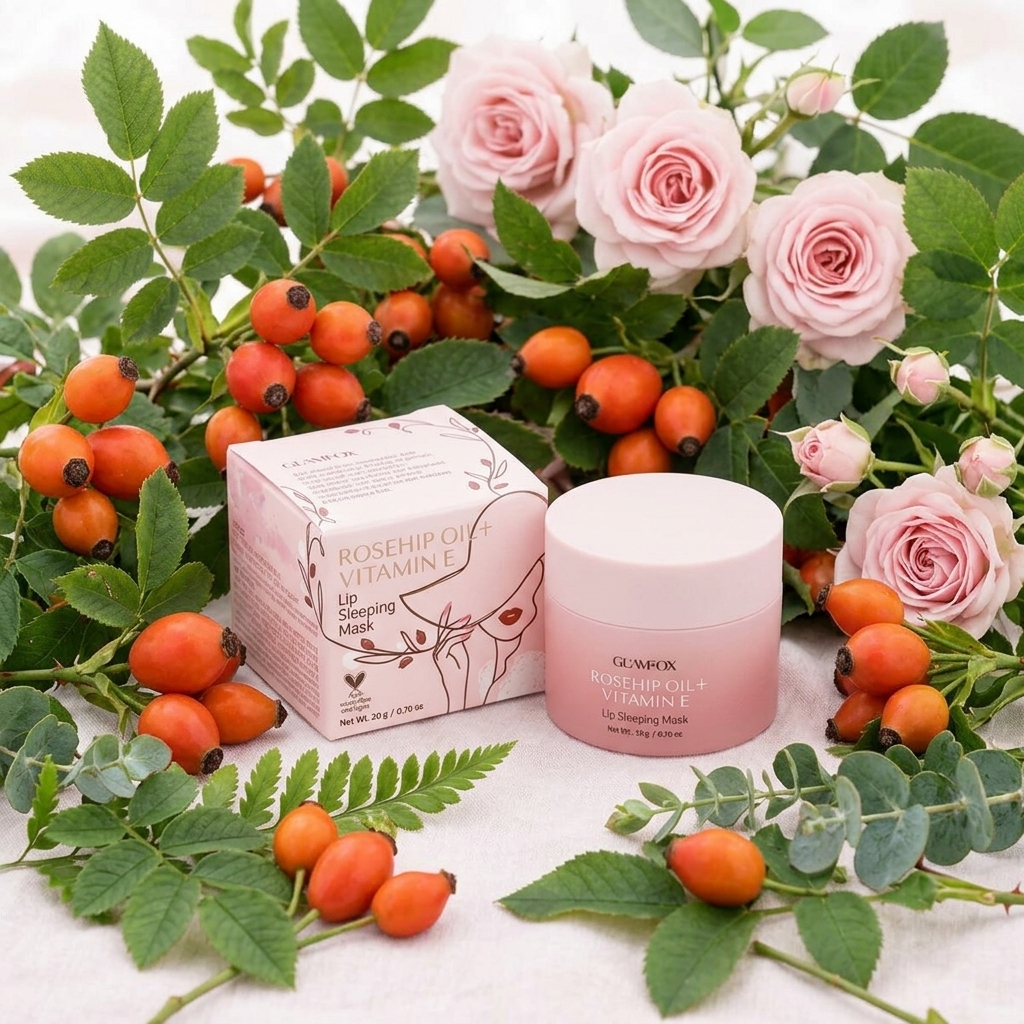 GLAMFOX - Rosehip Oil + Vitamin E Lip Sleeping Mask - Noční maska na rty - 20 g