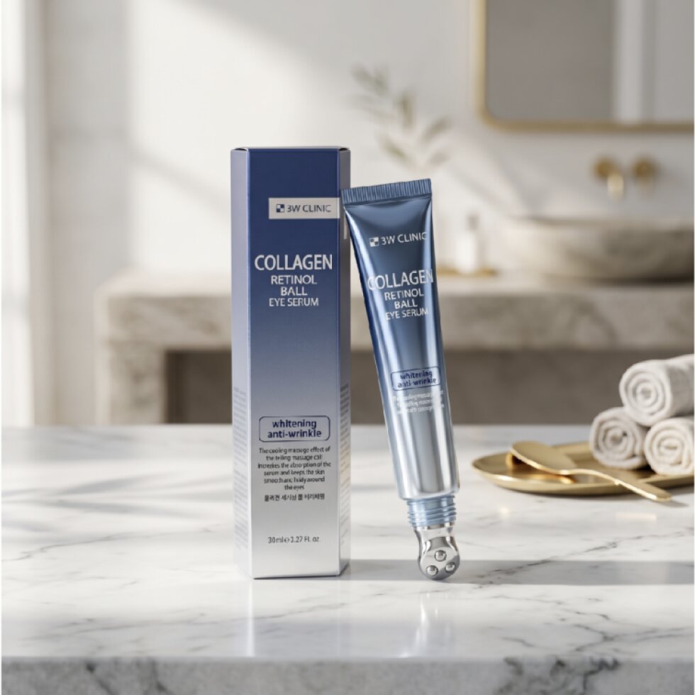 3W CLINIC - Collagen Retinol Ball Eye Serum - Oční sérum s kolagenem a retinolem v kuličce - 30 ml