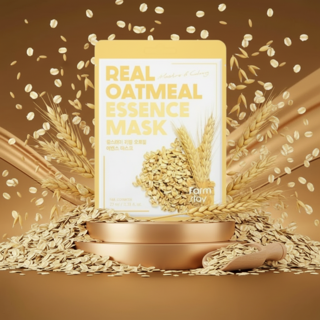 Farm Stay - Oatmeal Essence Mask - Zklidňující plátýnková maska s ovesným extraktem - 23 ml