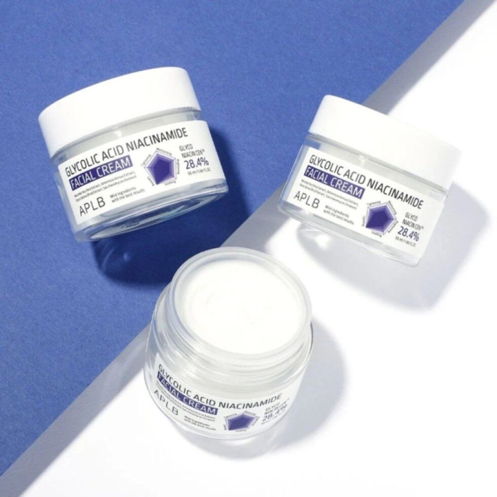 APLB - Glycolic Acid Niacinamide Facial Cream - Krém s niacinamidem a AHA pro pružnou a bezchybnou pleť - 55 ml