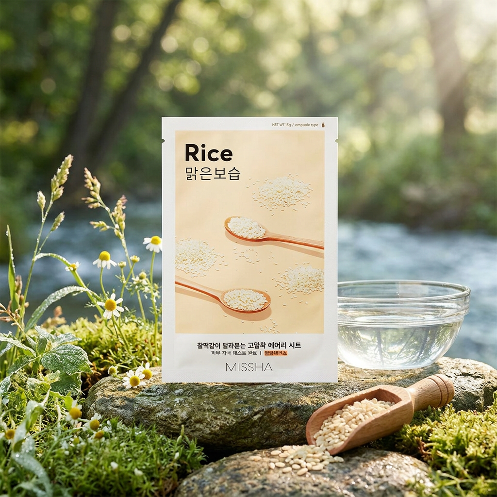 MISSHA - Airy Fit Sheet Mask Rice - Vyživující a zklidňující maska s rýží - 19 g