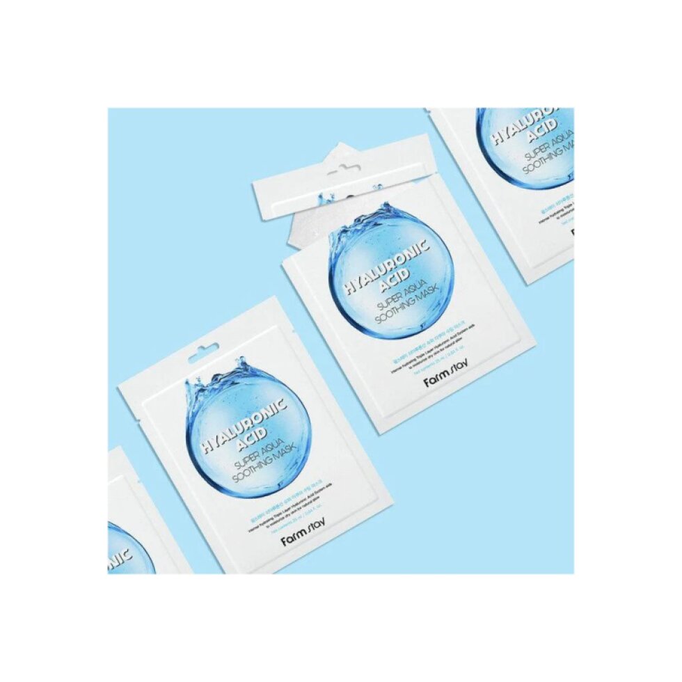 Farm Stay - Hyaluronic Acid Super Aqua Soothing Mask - Hluboce hydratační maska s kyselinou hyaluronovou - 25 ml