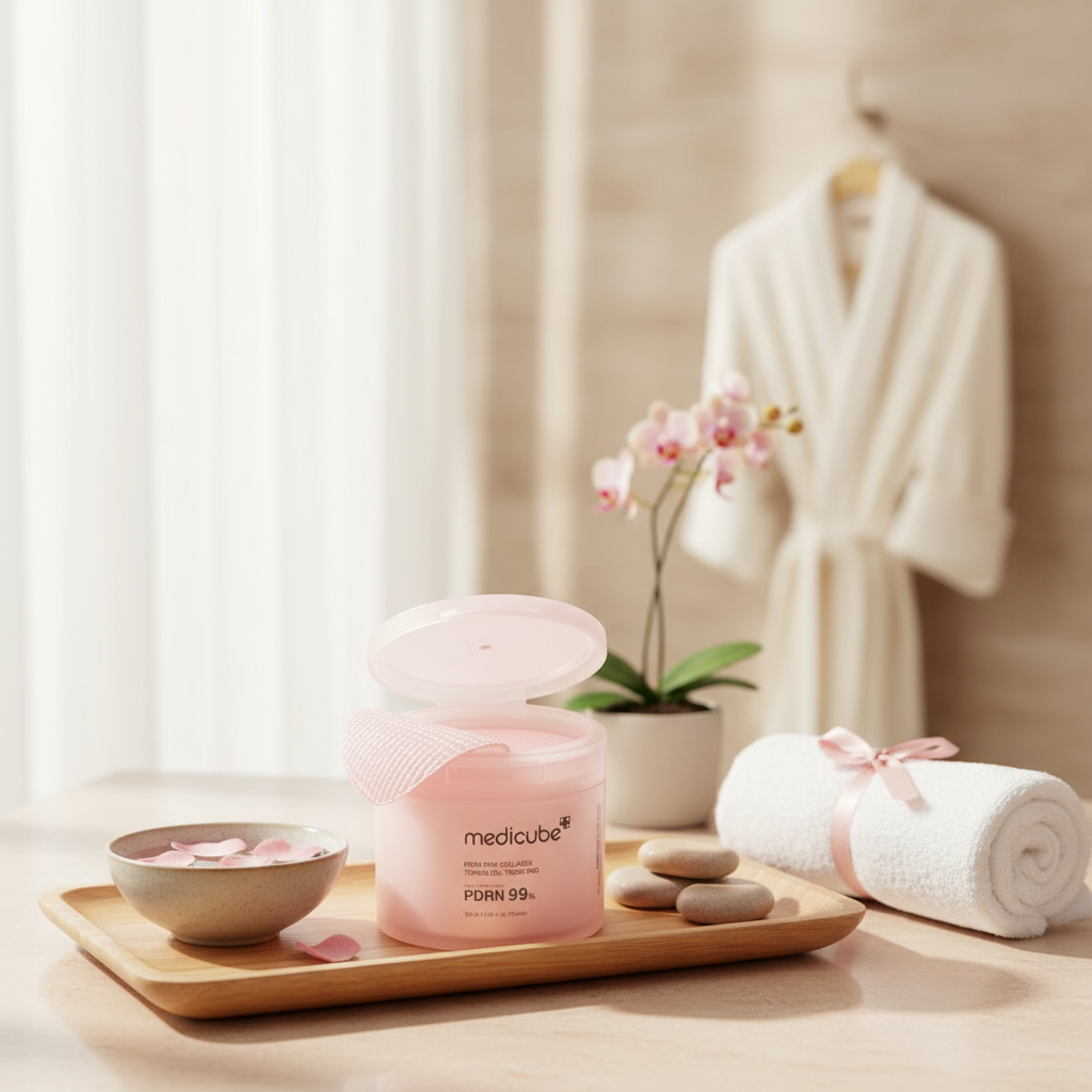 Medicube - PDRN Pink Collagen Toning Gel Toner Pad - Tonizační polštářky s lososím PDRN - 120 ml