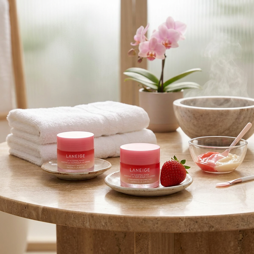 LANEIGE - Lip Sleeping Mask Strawberry Shortcake - Noční maska na rty v limitované příchuti jahodového dezertu - 20 g