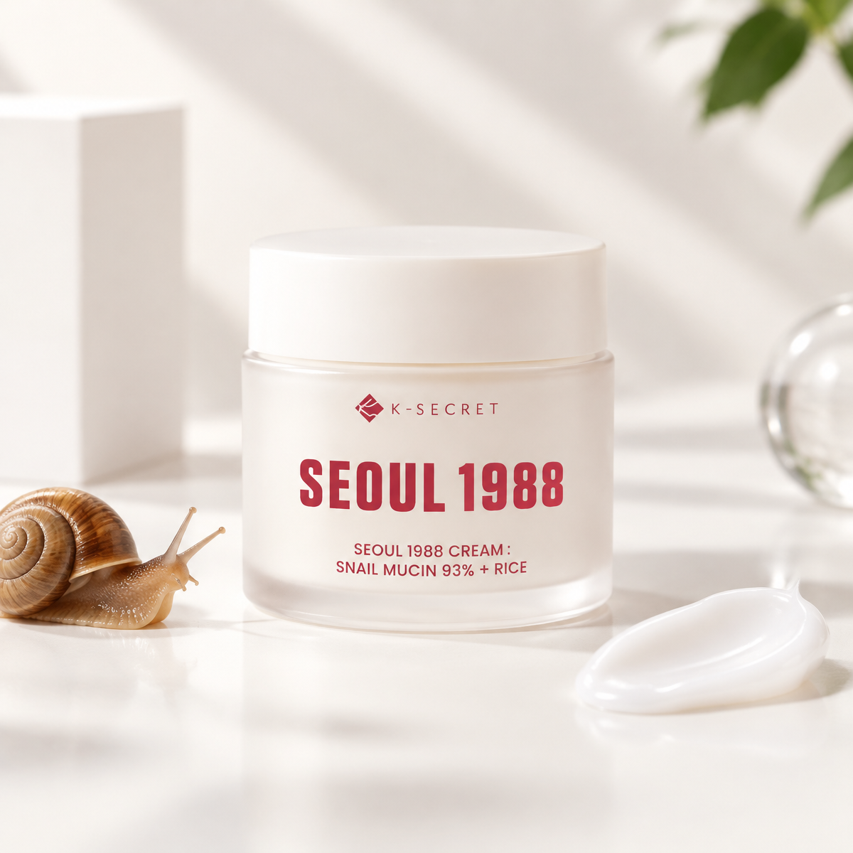 KSECRET - SEOUL 1988 Cream : Snail Mucin 93% + Rice - SEOUL 1988 Krém: 93 % šnečí mucin + rýže - 100 ml