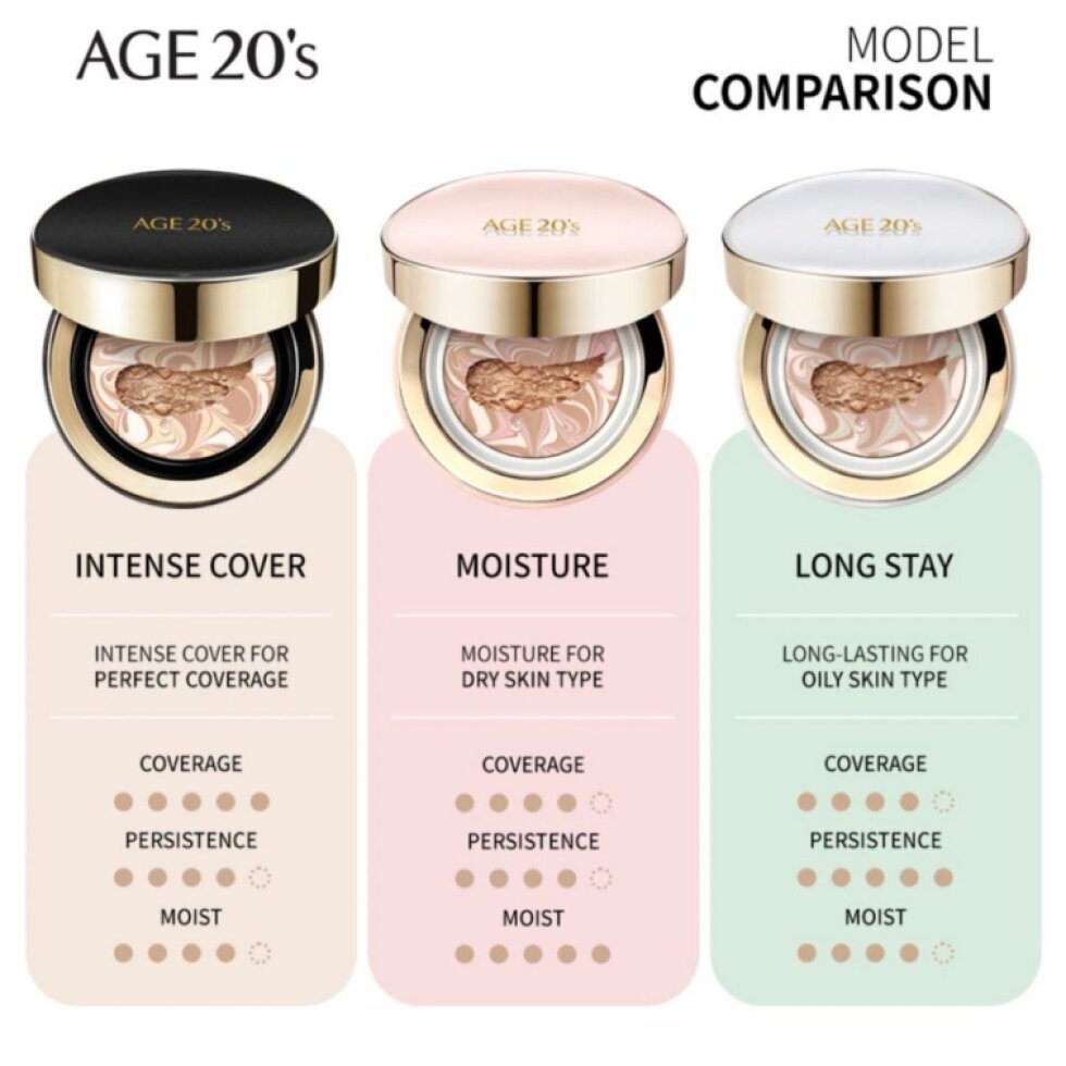 AGE20s - Signature Essence Cover Pact Intense Cover Plus Refill - Pečující hybridní make-up s extra krycí schopností plus náhradní náplň navíc - odstín 23 medium beige