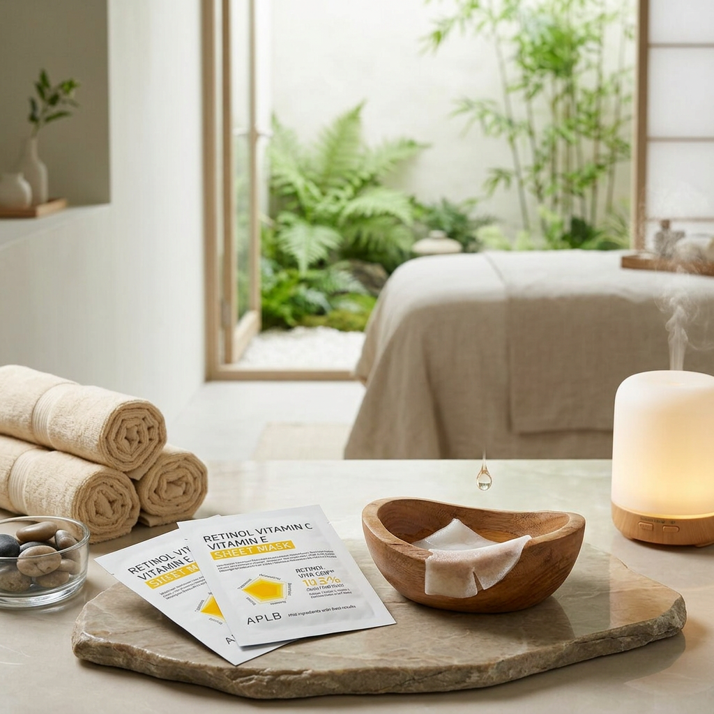 APLB - Retinol Vitamin C Vitamin E Sheet Mask - Retinolová, plátýnková maska s vitaminem C a E - 25 ml