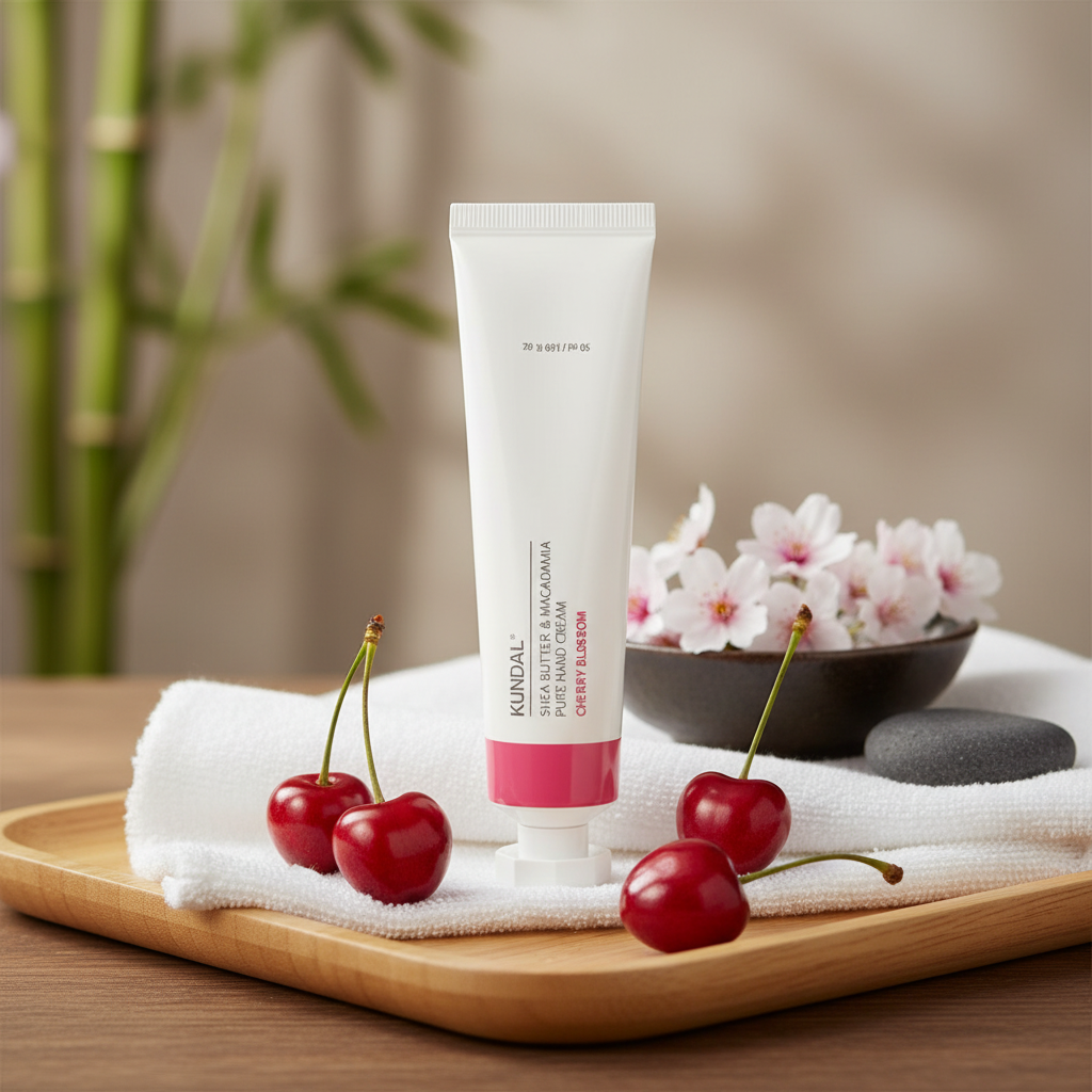 Kundal Shea Butter & Macadamia Pure Hand Cream - Hydratační a vyživující krém na ruce CHERRY BLOSSOM - 50 ml