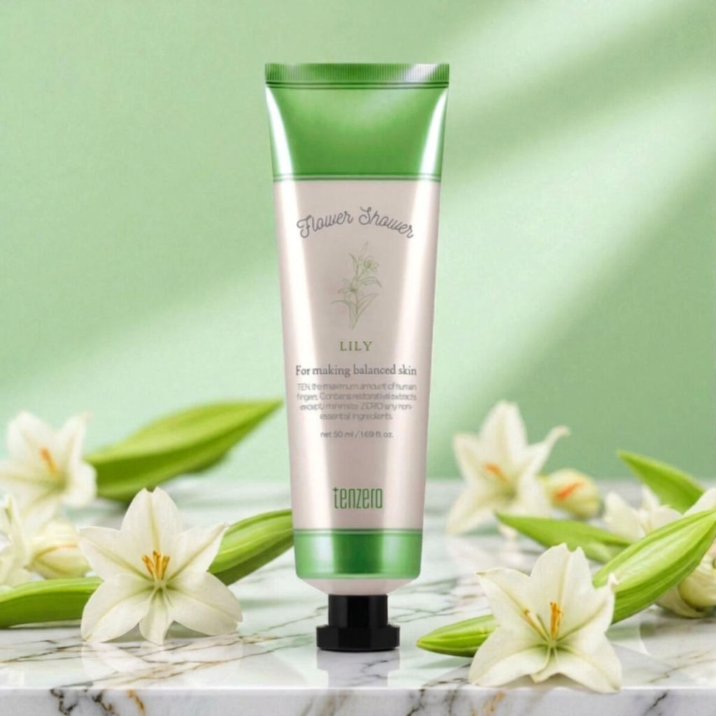TENZERO - Flower Shower Hand & Nail Cream Lily - Květinový krém na ruce a nehty s lilií - 50 ml