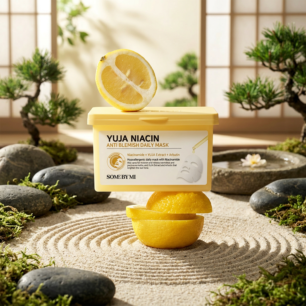SOME BY MI - Yuja Niacin Anti Blemish Daily Mask - Rozjasňující denní maska proti skvrnám s yuzu - 24 ks