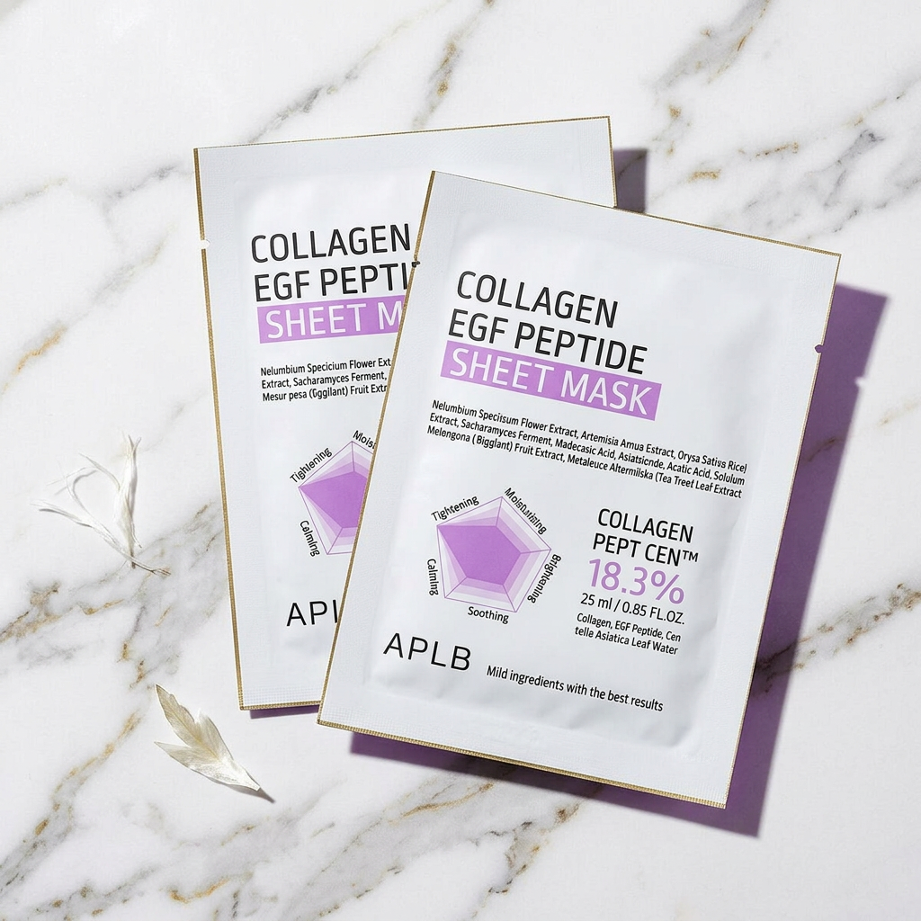 APLB - Collagen EGF Peptide Sheet Mask - Zpevňující, hydratační plátýnková maska s peptidy a kolagenem - 25 ml