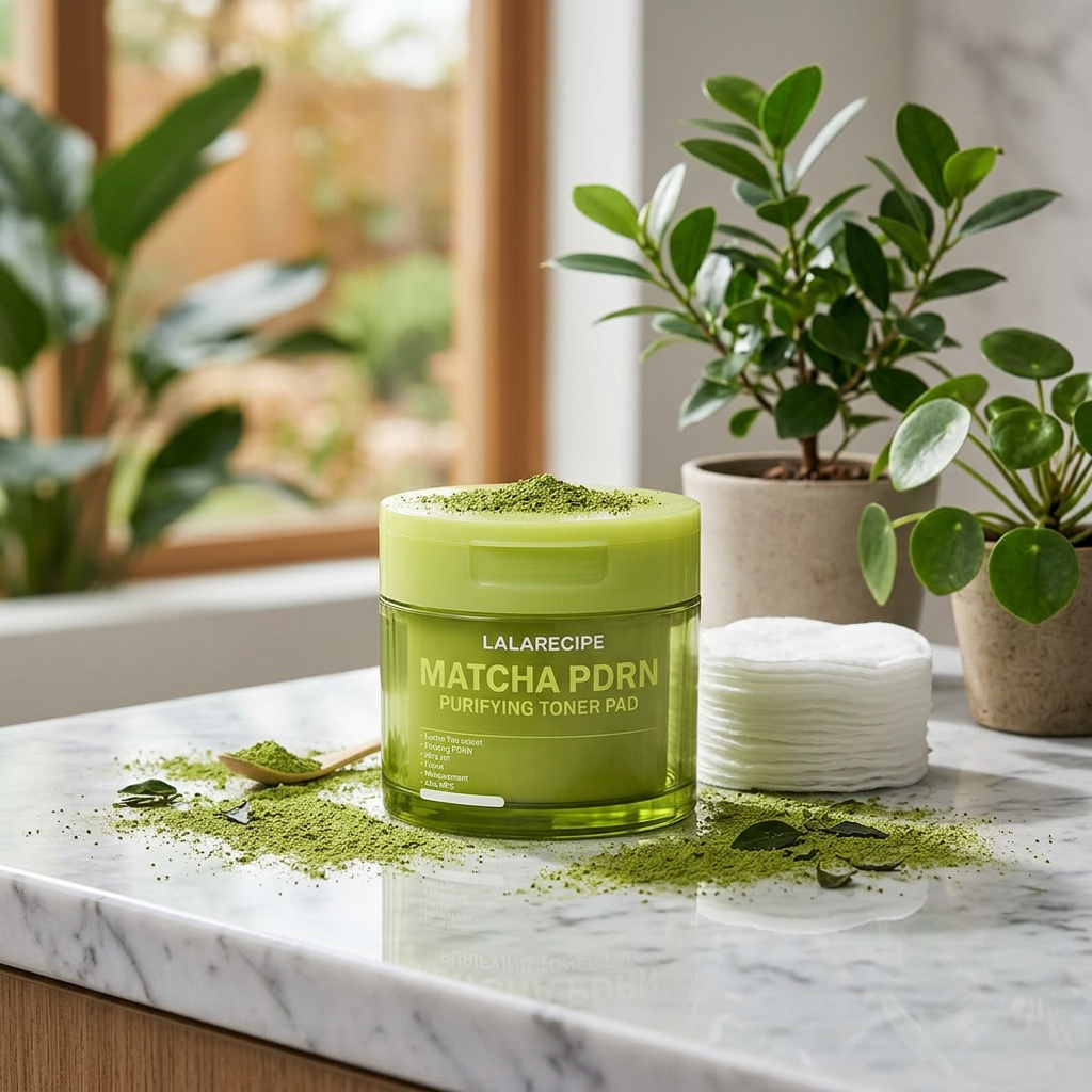 LALARECIPE - Matcha PDRN Purifying Toner Pad – Čisticí tonerové tamponky s matchou a PDRN - 220 ml