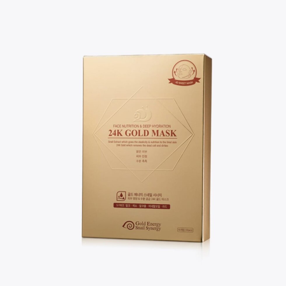 GOLD Energy SNAIL Synergy - 24 K Gold Mask Face Nutrition - Luxusní vyživující plátýnková maska - 33 ml