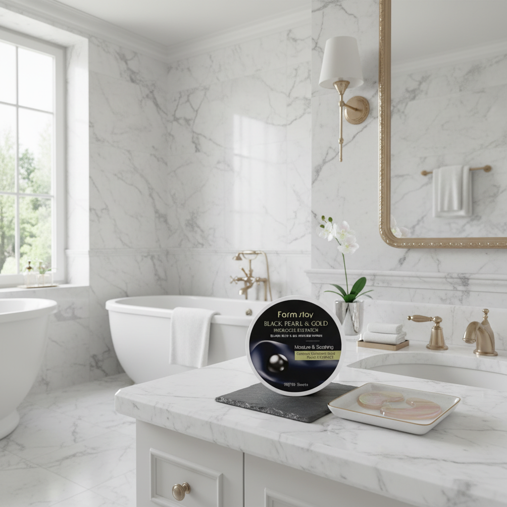 Farm Stay - Black Pearl Gold Hydrogel Eye Patch - Hydrogelové polštářky pod oči černou perlou - 60 ks/ 90 g