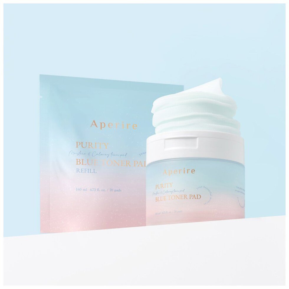 APERIRE - Purity Blue Toner Pad - Čisticí tonerové tampóny pro zdravou a čistou pleť - 140 ml