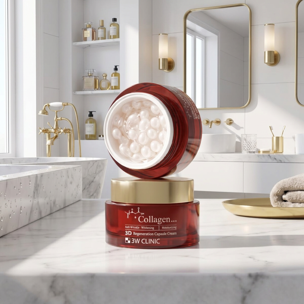3W CLINIC - Collagen 3D Regeneration Capsule Cream - 3D regenerační kolagenový krém s kapslemi - 60 ml