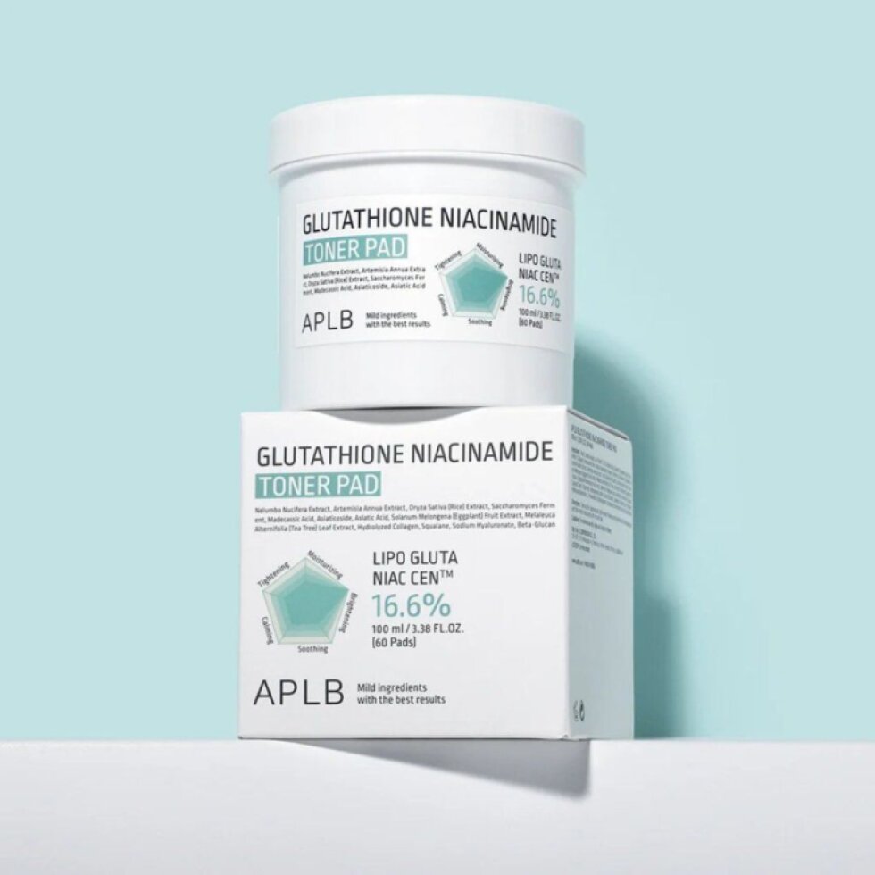 APLB - Glutathione Niacinamide Toner Pad - Rozjasňující tonerové tamponky - 60 ks/100 ml