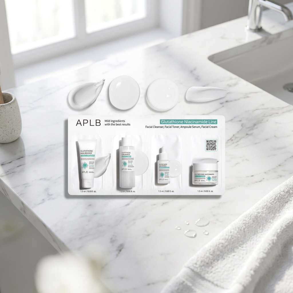 APLB - Glutathione Niacinamide Skin Care 4 Types Sachet - Sada vzorků s niacinamidem