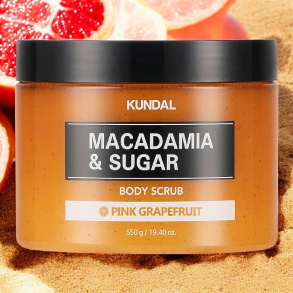 Kundal Macadamia&Sugar Body Scrub - Přírodní tělový peeling s vůní PINK GRAPEFRUIT - 550 g
