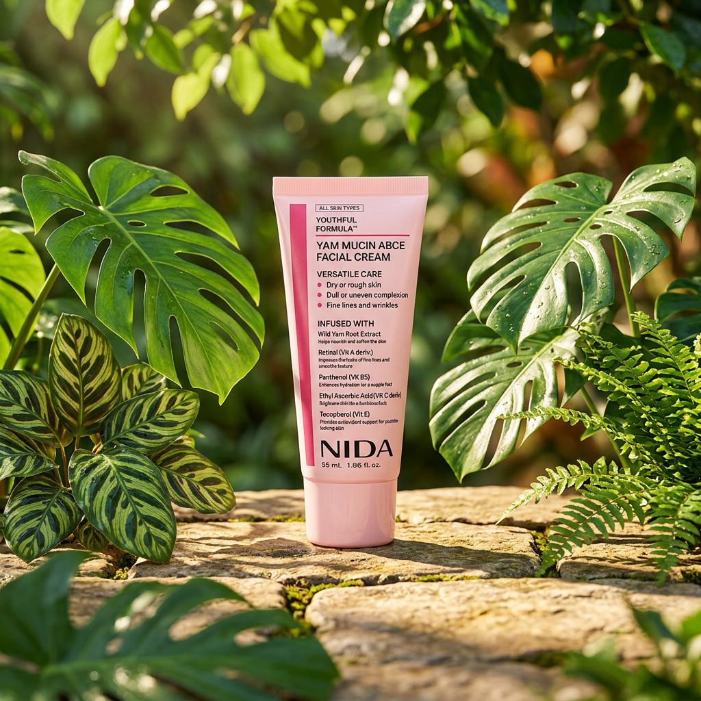 NIDA - Youthful Formula Yam Mucin ABCE Facial Cream - Omlazující krém na obličej s rostlinným mucinem a vitamíny - 55 ml