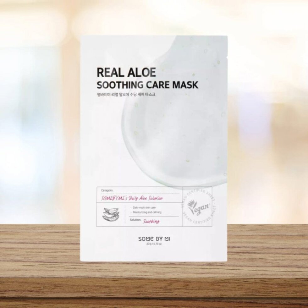 SOME BY MI - Real Aloe Soothing Care Mask - Zklidňující plátýnková maska s Aloe Vera - 20 g
