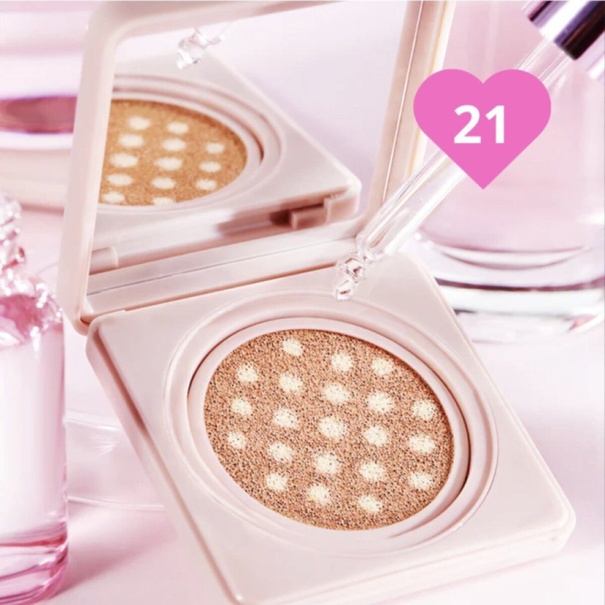 ELROEL - Dot Ampoule Cushion 21 Light Beige - Cushion make-up s pečujícími složkami a PDRN v odstínu 21 LIGHT BEIGE - 15 g