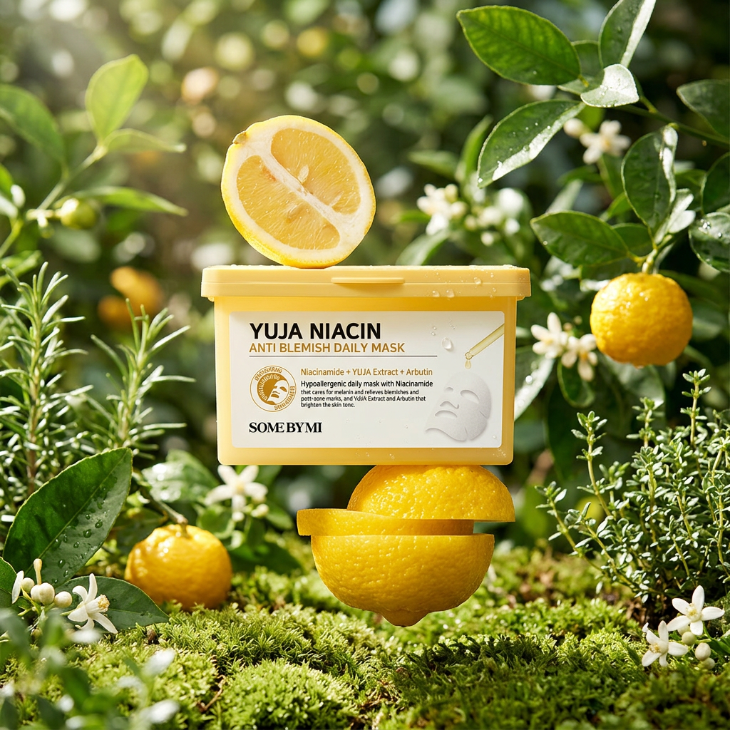 SOME BY MI - Yuja Niacin Anti Blemish Daily Mask - Rozjasňující denní maska proti skvrnám s yuzu - 24 ks