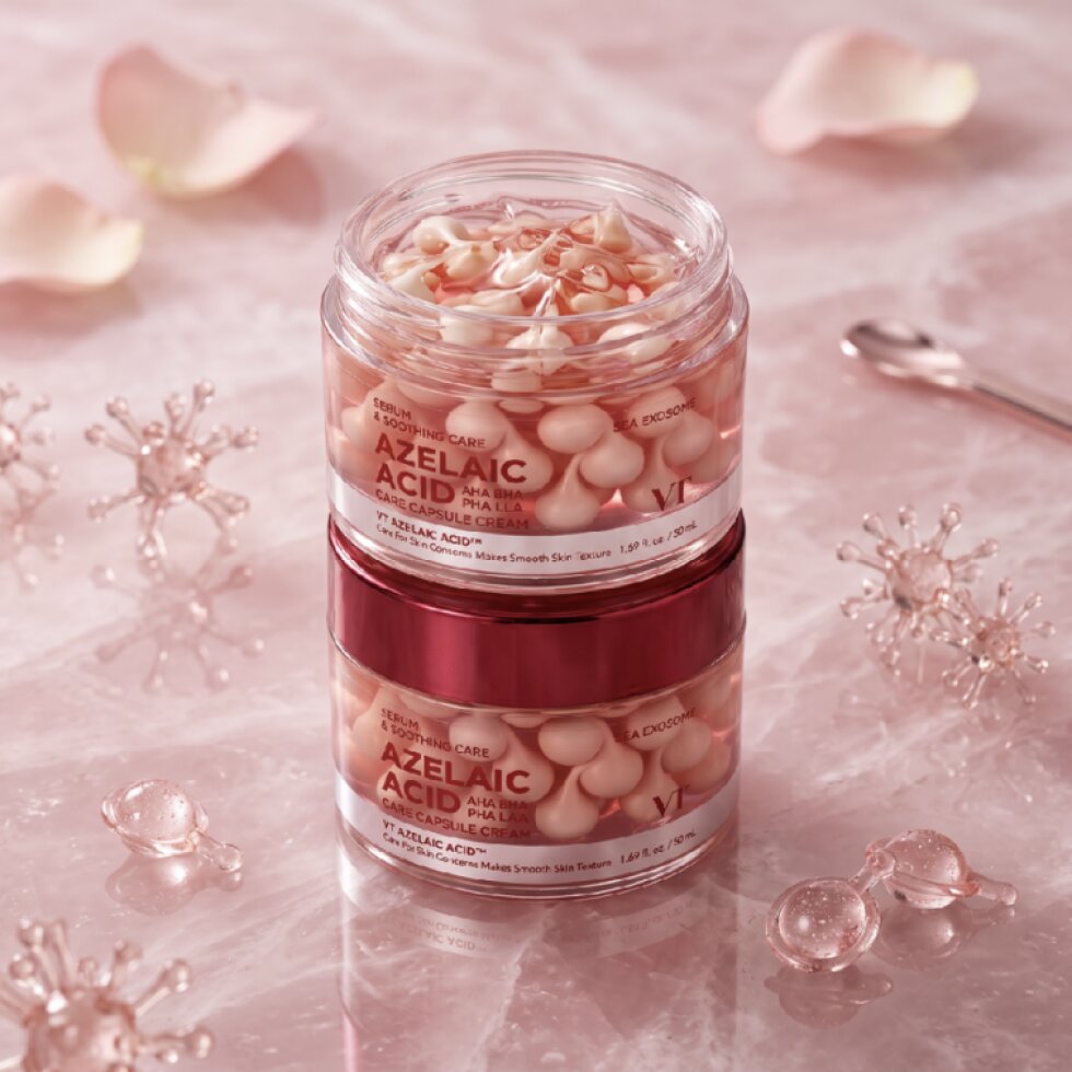 VT - Azelaic Acid Care Capsule Cream - Zklidňující krém proti nedokonalostem s kyselinou azelaovou a kapslemi - 50 ml