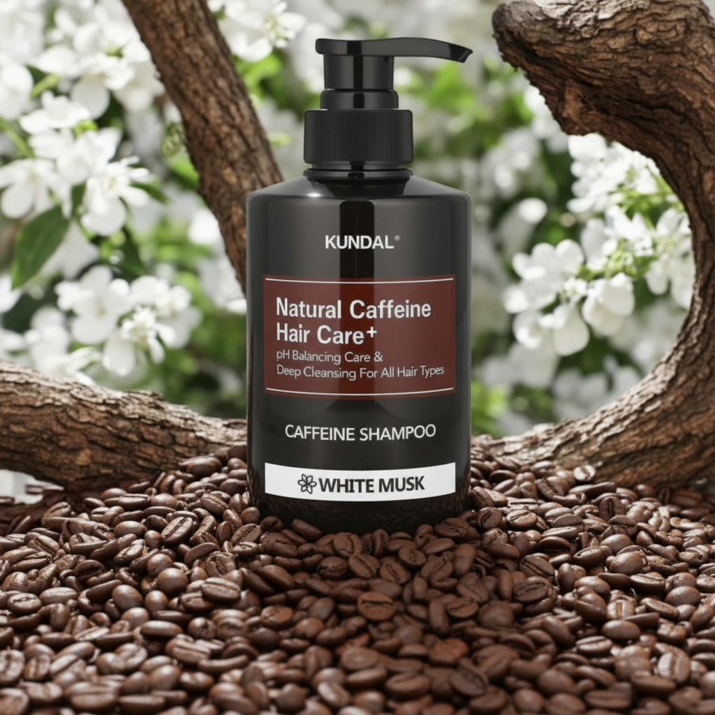 Kundal Natural Caffeine&Intensive Scalp Care+ - Šampon proti vypadávání vlasů s kofeinem WHITE MUSK - 500 ml