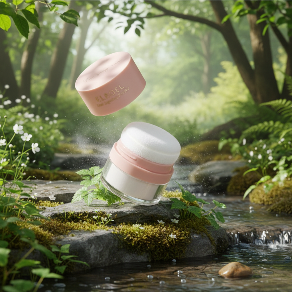 ELROEL - Pink Lighting Powder - Růžový rozjasňující fixační pudr - 7,7 g